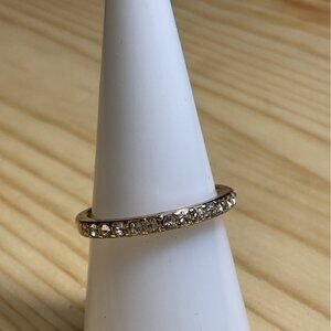 Gold-Tone Rhinestone Eternity Band Ring
